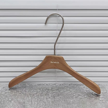 Walnut Oak Children's Hangers Set - Boutique Quality with Logo Customization