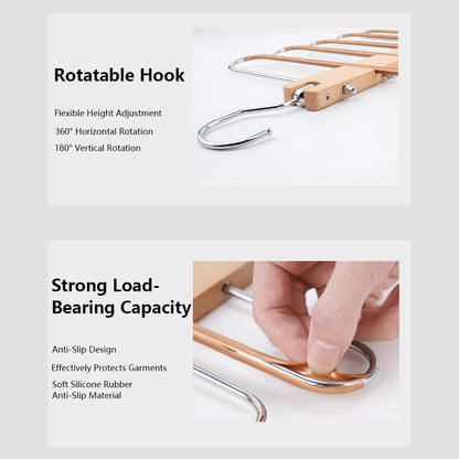 Folding Multi-Layer Pants Hanger for Small Closets and Wardrobe Organization