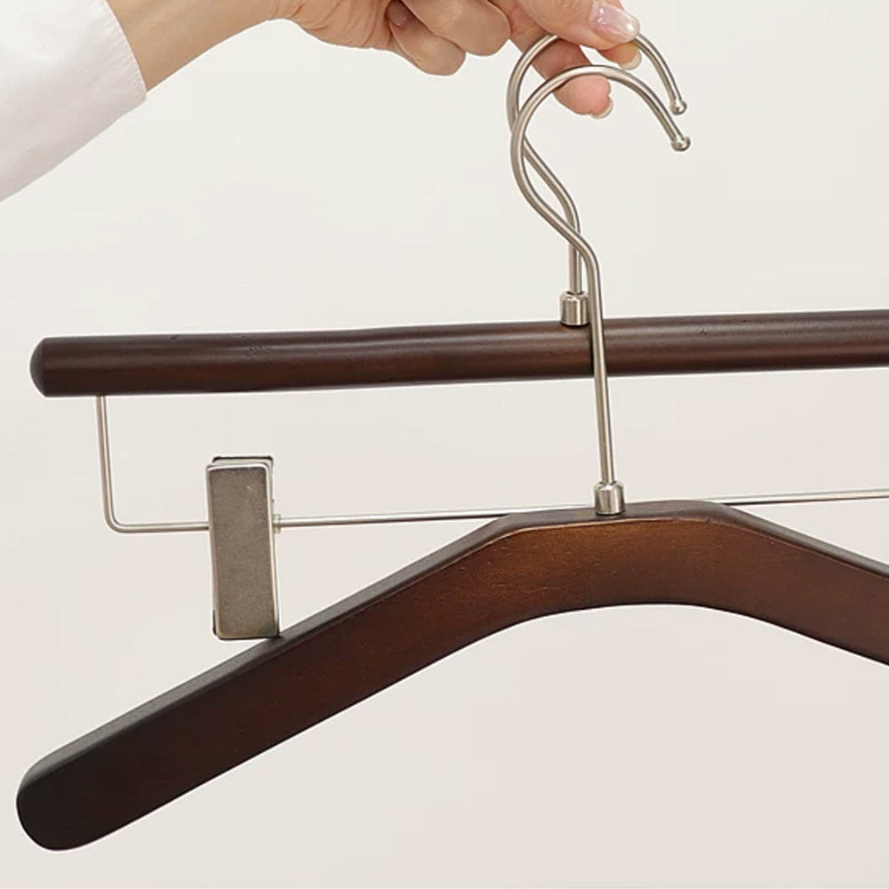 Solid Wood Clothes Hangers Wholesale – Black Walnut Color | MOQ 50