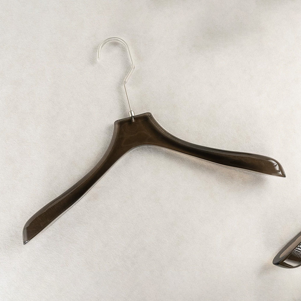 Custom Smoke Black Acrylic Clothes Hangers Wholesale with Logo