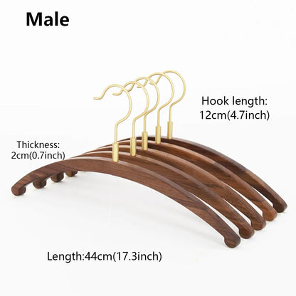Premium Black Walnut Wood Hangers - Hotel Quality Non-Slip Wide Shoulder Coat Hangers