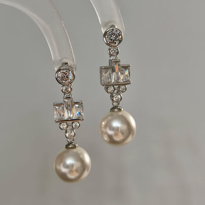 Elegant Faux Pearl Dangle Earrings
