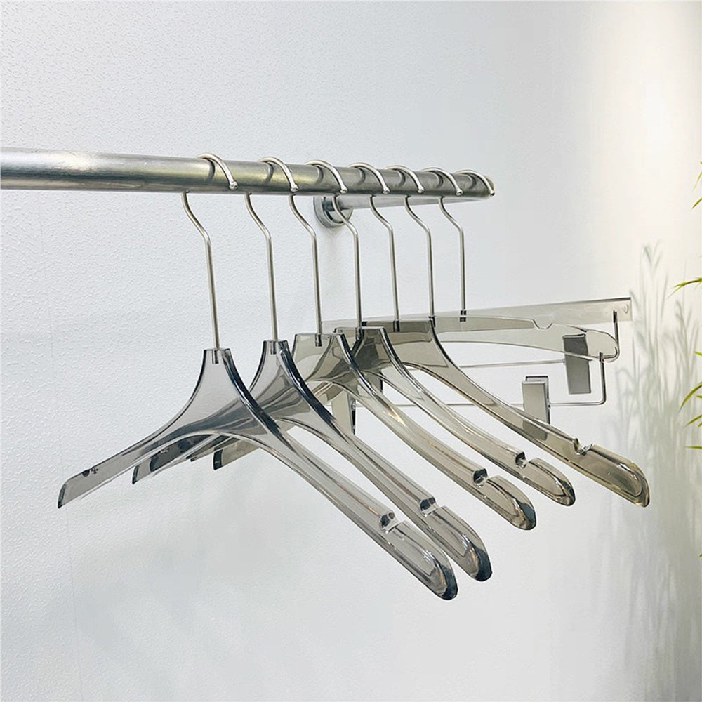 Grey Acrylic Hangers for Suits & Jackets - Premium Unisex Clothes Hangers (50 Pack)