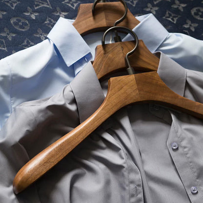 Solid Black Walnut Wooden Hangers for Suits, Pants, Scarves & Handbags