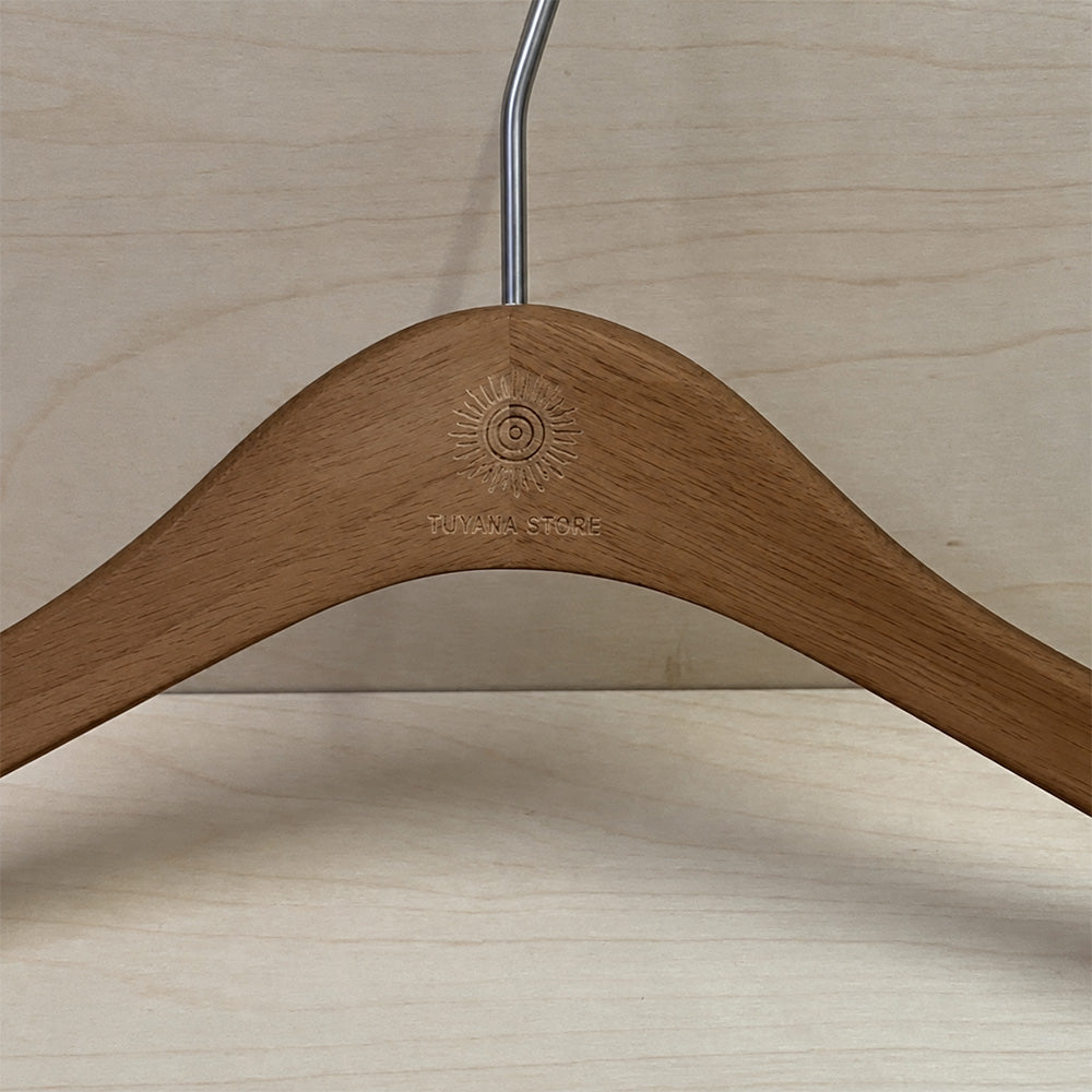 Women’s Walnut Color Solid Wood Hangers & Pants Hangers | Custom Logo Wholesale