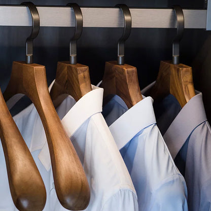 Solid Black Walnut Wooden Hangers for Suits, Pants, Scarves & Handbags