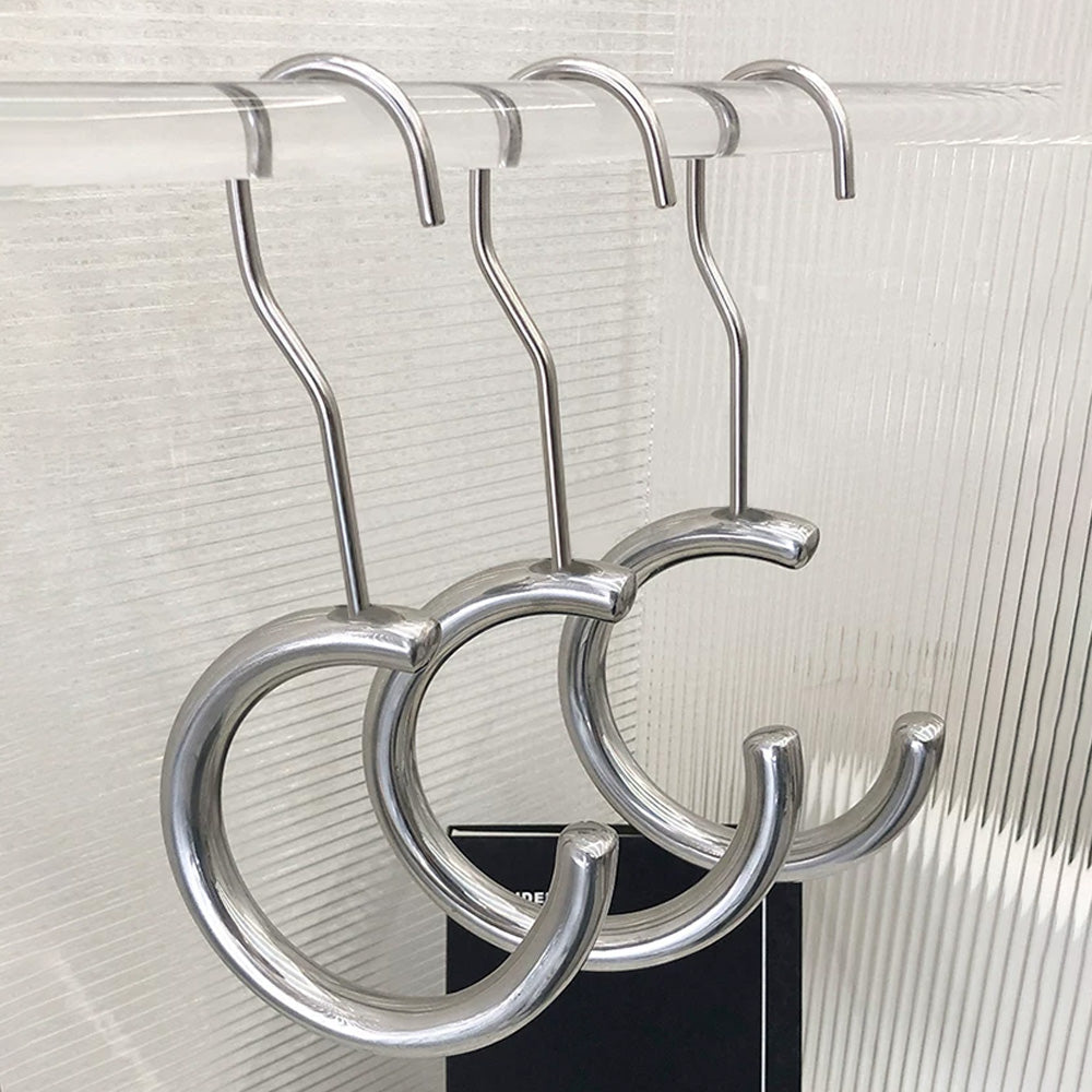 Stainless Steel C-Ring Scarf & Belt Hanger for Closet and Retail Display