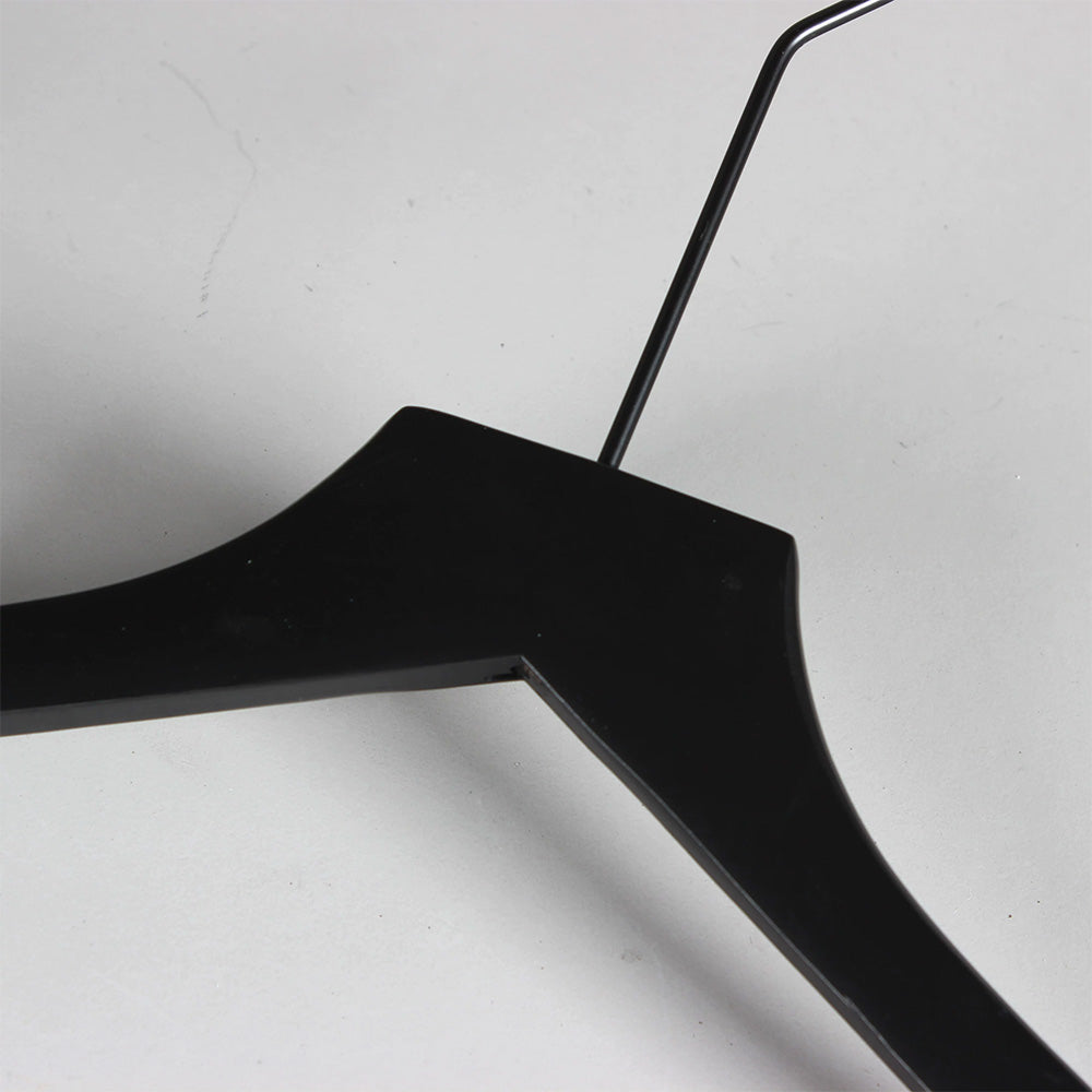 Black Wood Hangers | Non-Slip Solid Wooden Coat & Pants Garment Hanger Set