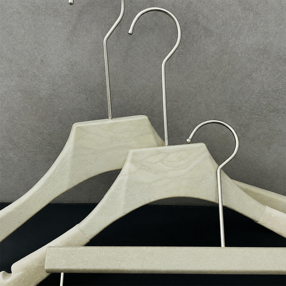 Custom Non-Slip Flocked Resin Hangers with Clips for Boutique Display