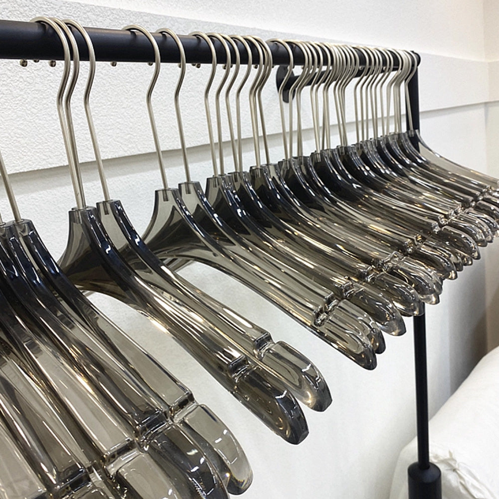 Grey Acrylic Hangers for Suits & Jackets - Premium Unisex Clothes Hangers (50 Pack)