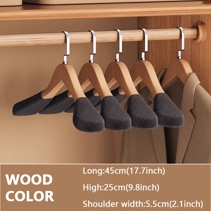 Luxury Wood Hangers for Boutique & Hotel - Non-Slip Velvet Flocked Suit Hangers