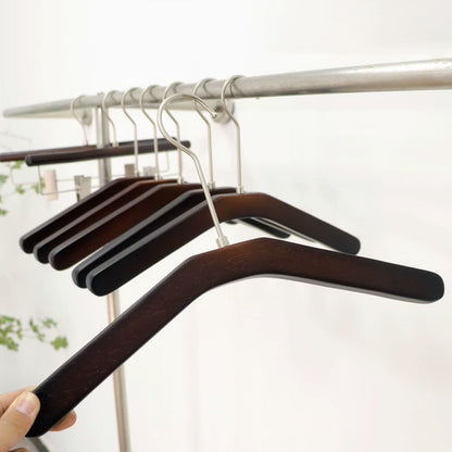 Solid Wood Clothes Hangers Wholesale – Black Walnut Color | MOQ 50