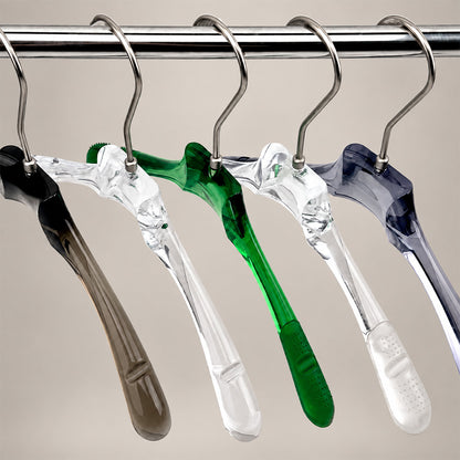 Transparent Acrylic Clothes & Pants Hangers for Boutiques – 50 Pack