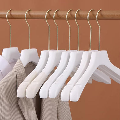 Premium Velvet Wooden Hangers for Women - Non-Slip White Hanger Set Custom Logo