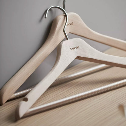 Solid European Beech Wood Hangers for Suits, Coats, Pants & Skirts