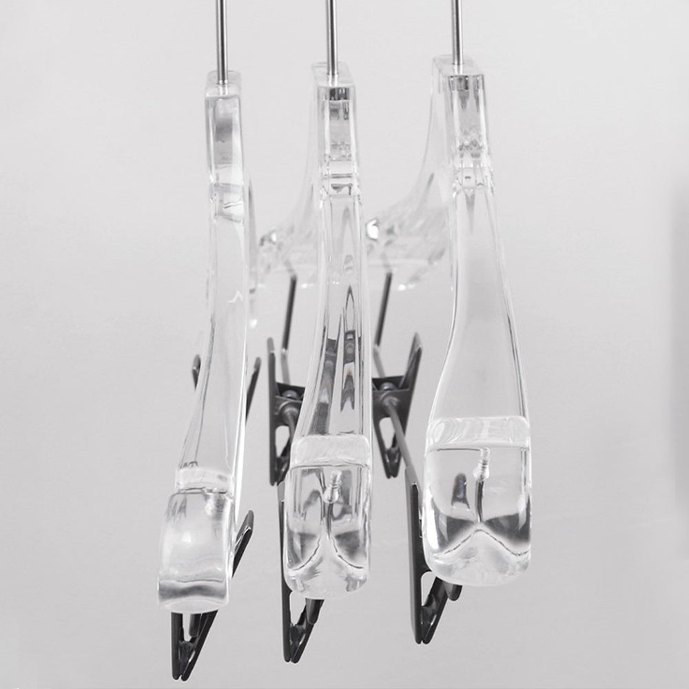 Clear Acrylic Suit Hanger with Clips - Premium Display for Complete Outfit & Pants, 50 PCS