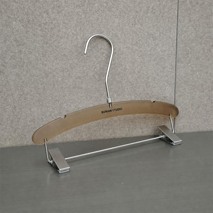 Custom Frosted Brown Acrylic Hangers with Logo for Boutiques & Retail Stores
