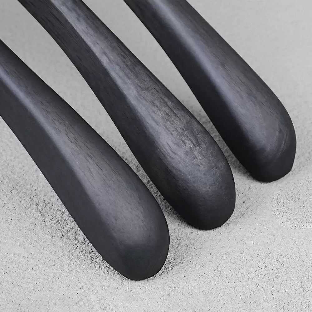 Custom Logo Black Oak Wooden Hangers with Clips for Boutique Stores