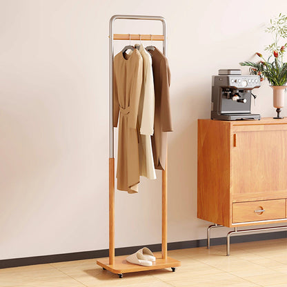 Freestanding Rolling Clothing Rack with Shelf for Bedroom, Entryway & Closet