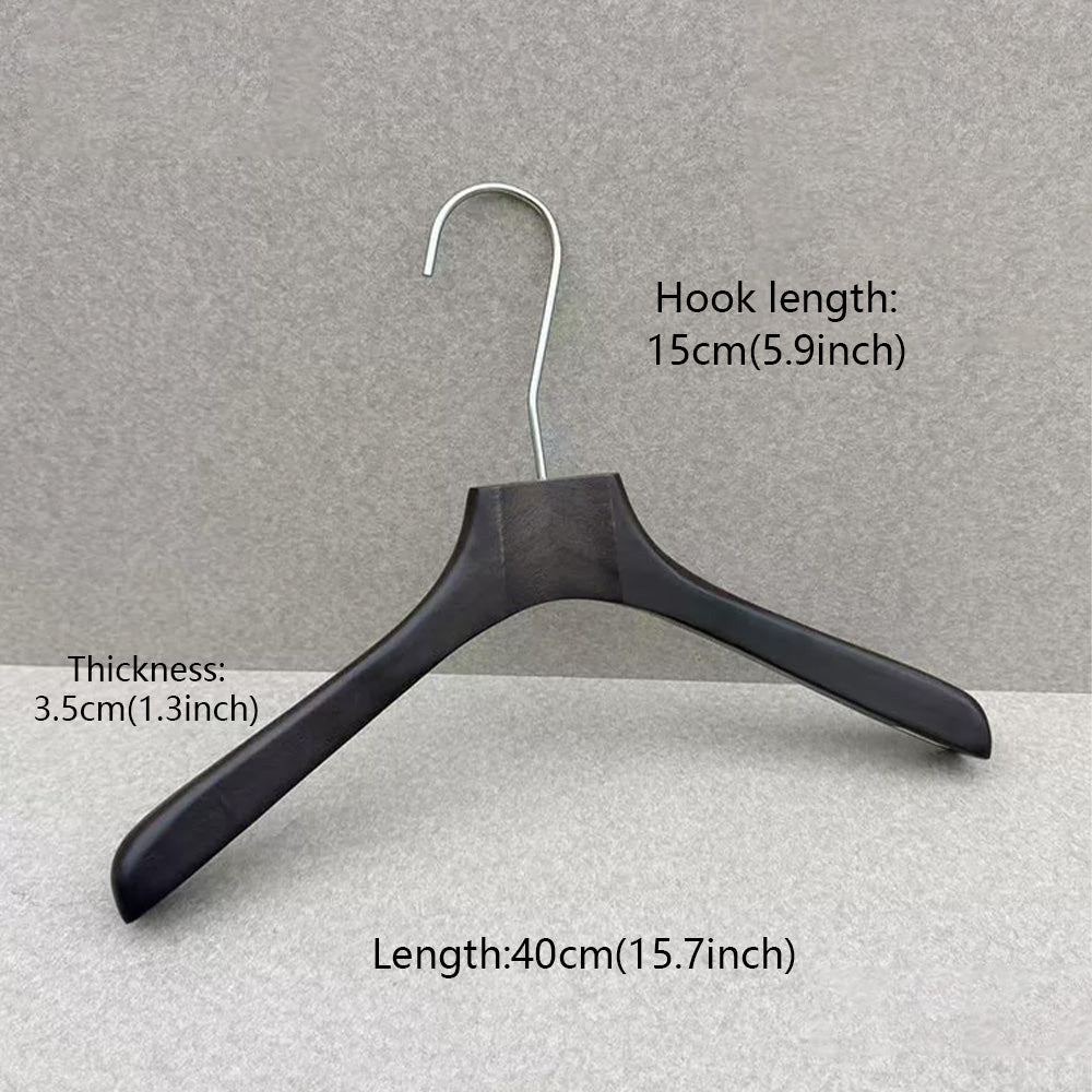 Custom Logo Rubber Wood Hangers with Pants Clips for Boutiques