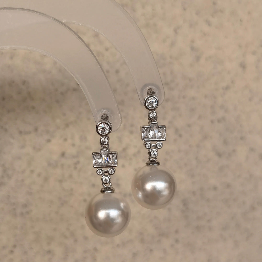 Elegant Faux Pearl Dangle Earrings