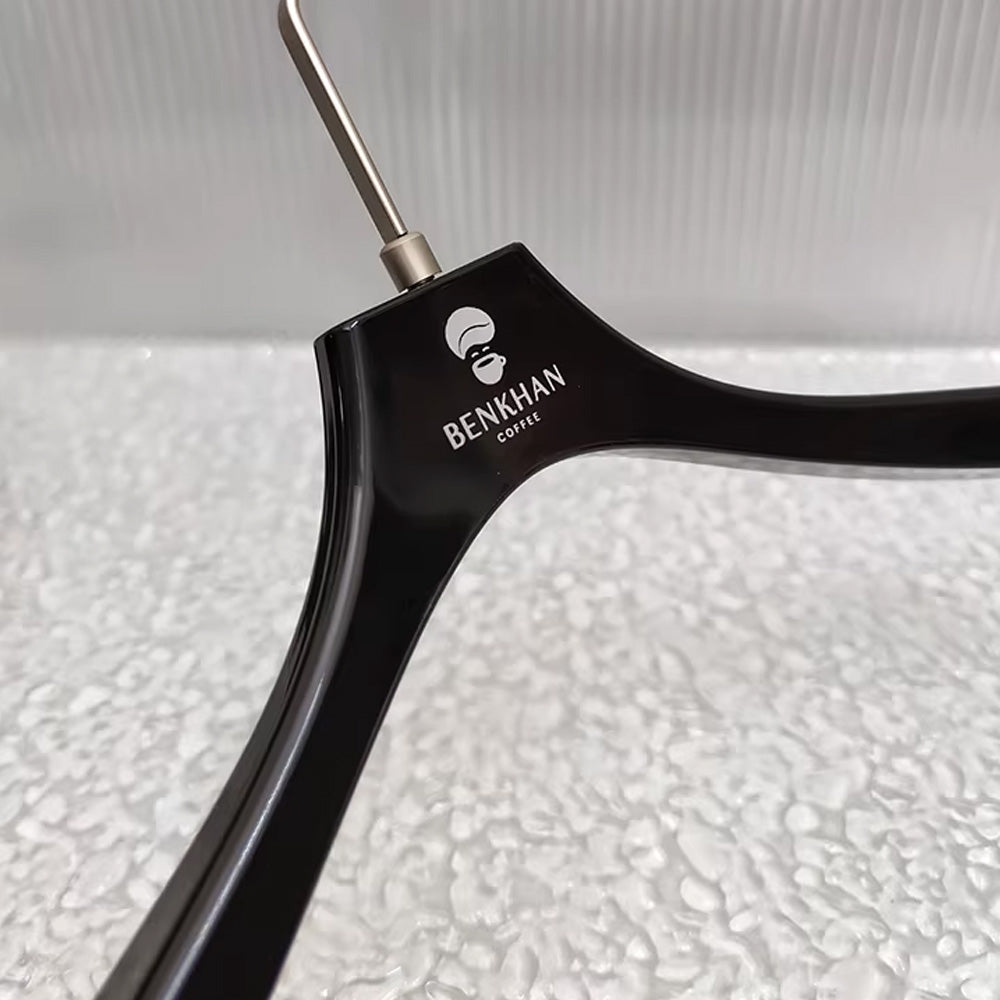 Black Acrylic Hangers with Clips – Premium Closet & Boutique Display Organizer