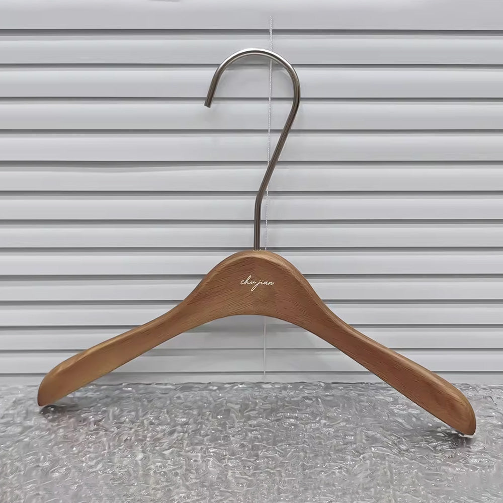 Walnut Oak Children's Hangers Set - Boutique Quality with Logo Customization