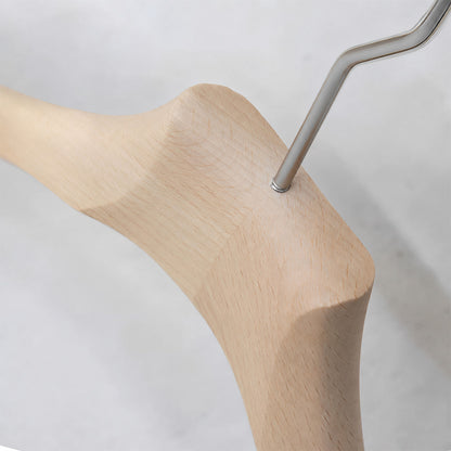 Natural Beech Wood Hangers with Clips for Boutique Clothing Display