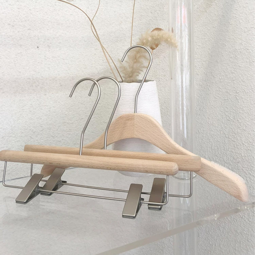 Women’s Beech Wood Hangers with Clips | Custom Boutique Hangers