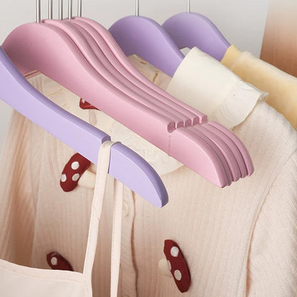 Colored Kids Wooden Hangers with 360° Swivel Hooks | Solid Beech Wood