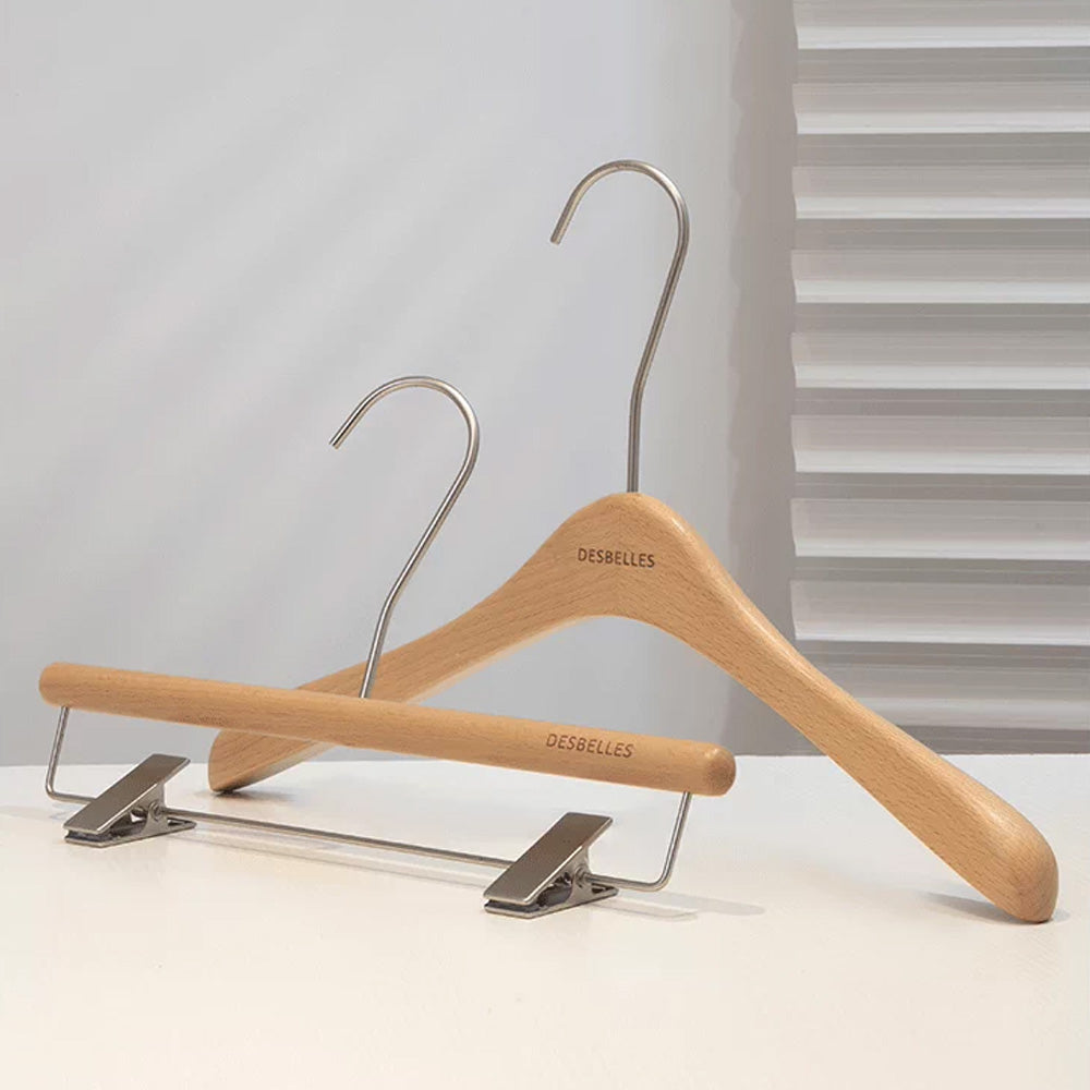 Premium Beech Wood Clothes & Trouser Hangers | Custom OEM/ODM | Low MOQ from 50pcs