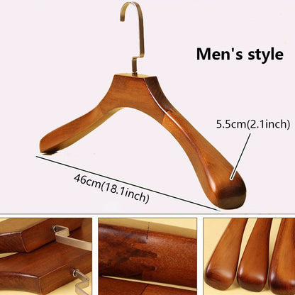 Wooden Hangers for Clothing Stores - Wide Shoulders, Non-Slip, Custom Logo, Adult Clothing