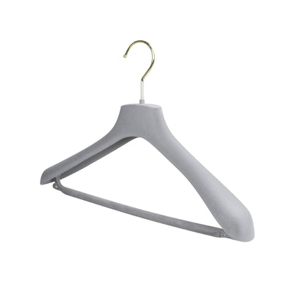 Premium Grey Velvet Suit Hangers with Pants Clips | Non-Slip Coat & Bridal Rack