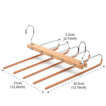 Folding Multi-Layer Pants Hanger for Small Closets and Wardrobe Organization