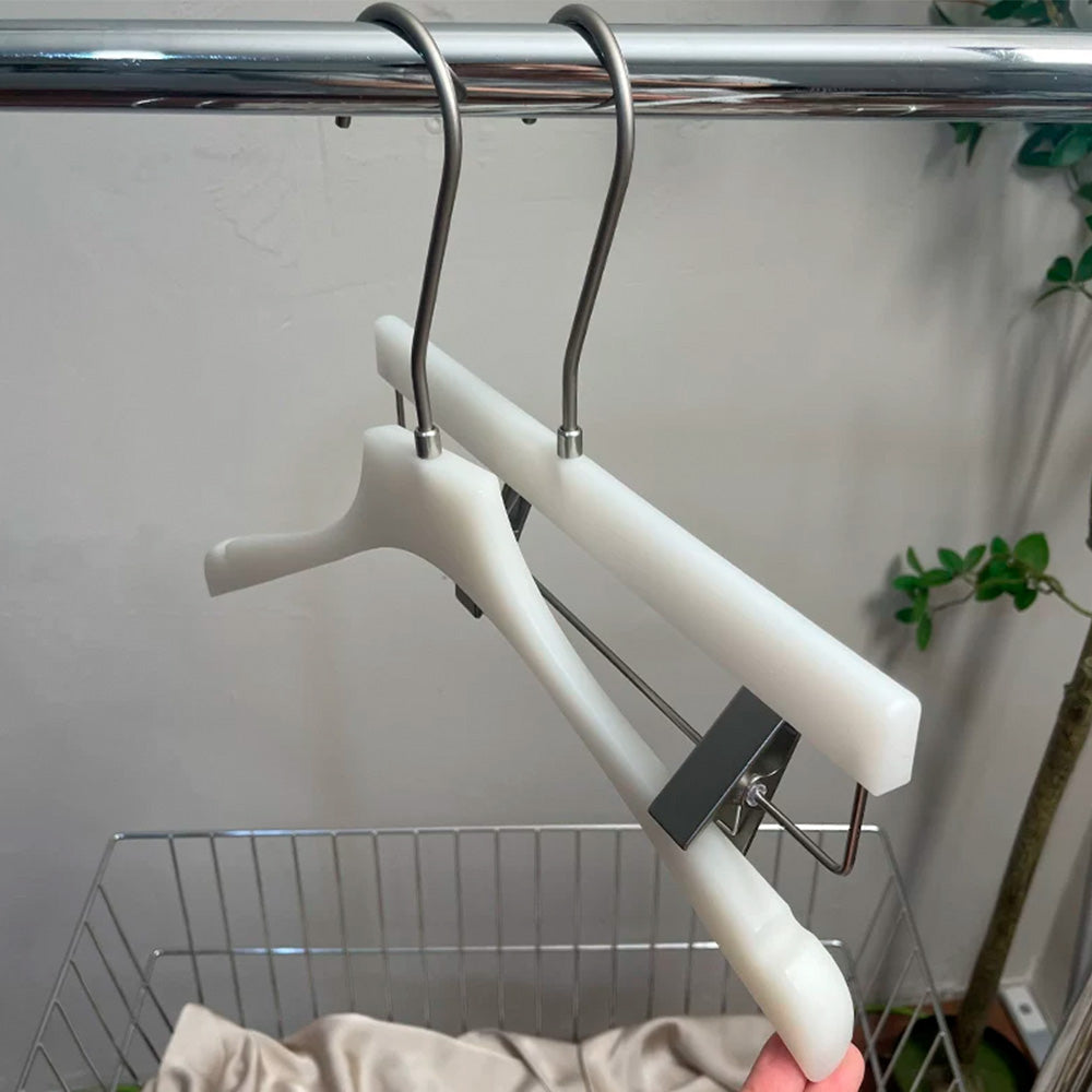 Wholesale Jade-Effect Acrylic Clothes & Pants Hangers with Custom Logo