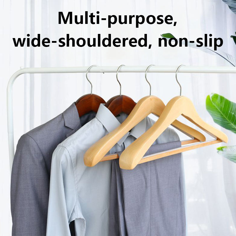 Wooden Hanger Wide Shoulder Natural Wood Finish Suit Coat Display thegarmenthanger