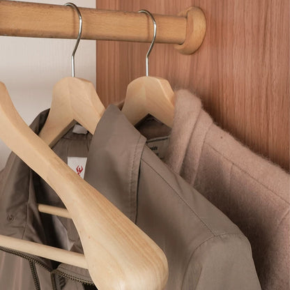Wide Shoulder Wooden Suit Hanger with Trouser Bar & 360° Swivel Hook
