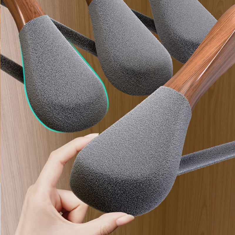 Luxury Wood Hangers for Boutique & Hotel - Non-Slip Velvet Flocked Suit Hangers