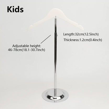 Adjustable Garment Display Stand with Wooden Hanger for Men, Women & Kids