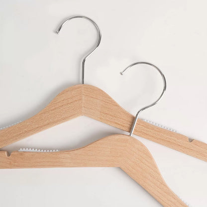 Natural Beech Wood Kids Hangers – Non-Slip Children’s Clothes Hangers