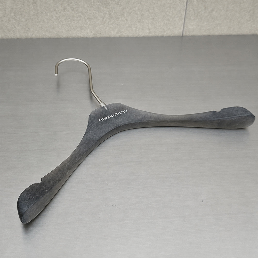 Matte Black Acrylic Hangers for Women with Clips | Custom Logo, 50 PCS