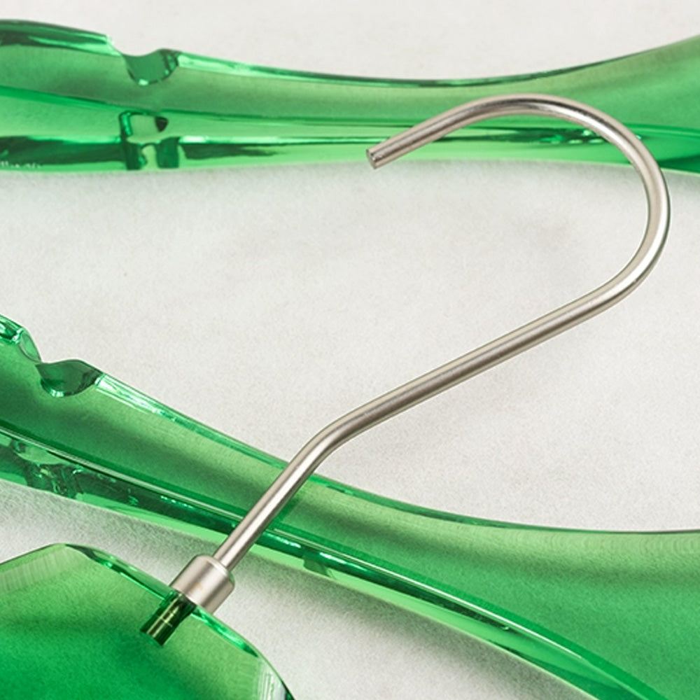 Custom Green Acrylic Hangers with Logo | Wholesale Clothing Hangers
