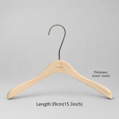 Natural Oak Wooden Suit & Pants Hangers with Clips | Custom Logo