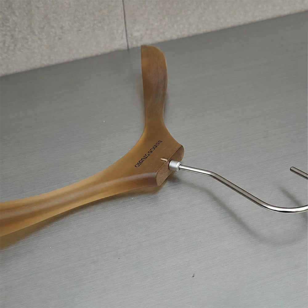 Custom Frosted Brown Acrylic Hangers with Logo for Boutiques & Retail Stores