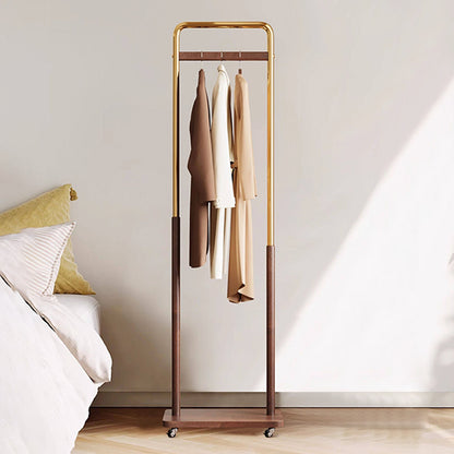 Freestanding Rolling Clothing Rack with Shelf for Bedroom, Entryway & Closet