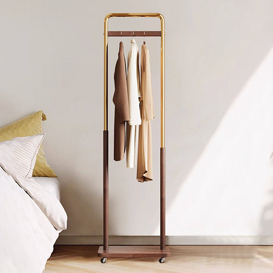 Freestanding Rolling Clothing Rack with Shelf for Bedroom, Entryway & Closet