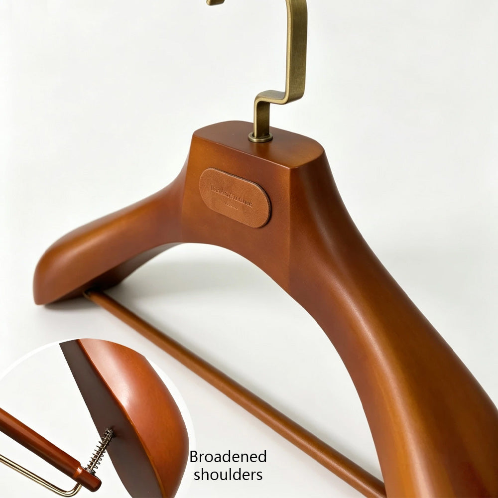 Wholesale Wide Shoulder Plastic Suit Hangers with Trouser Bar | Custom Logo