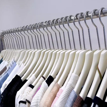Luxury White Wood Hangers Set - Hotel Grade Clothing Hangers for Dresses Coats | thegarmenthanger