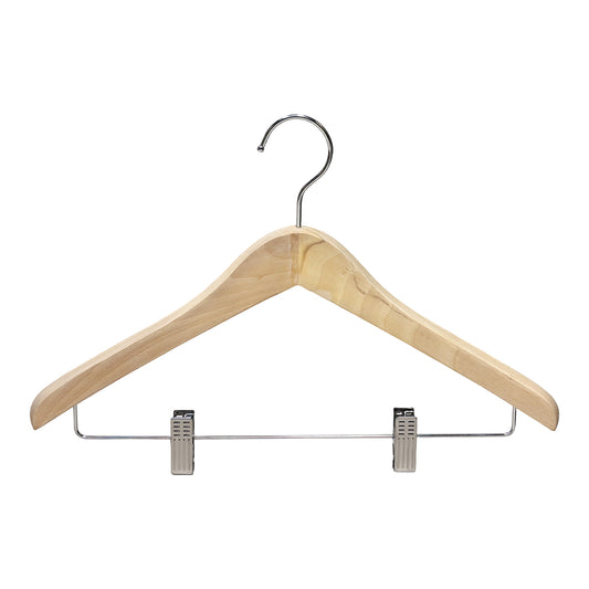 Camphor Wood Suit Hanger with Adjustable Pants Clips – Heavy Duty Coat Hanger
