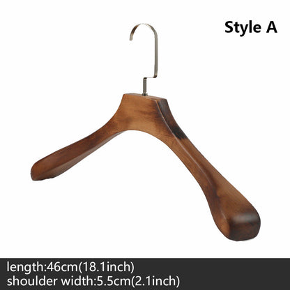 Wooden Hangers for Clothing Stores - Wide Shoulders, Non-Slip, Custom Logo, Adult Clothing